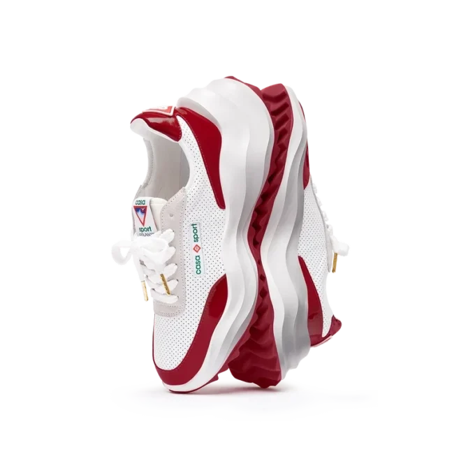 Dames Atlantis sneaker in wit en haute rood