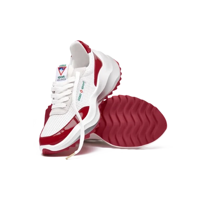 Dames Atlantis sneaker in wit en haute rood