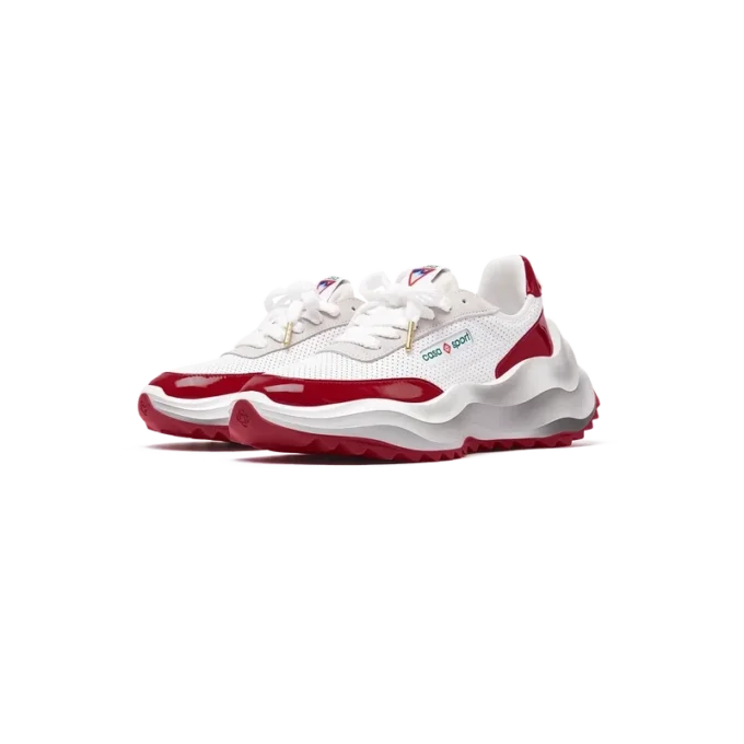 Dames Atlantis sneaker in wit en haute rood