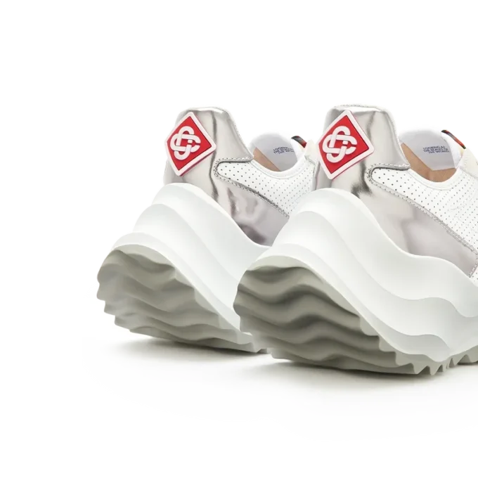 Dames Atlantis witte & chromen sneaker