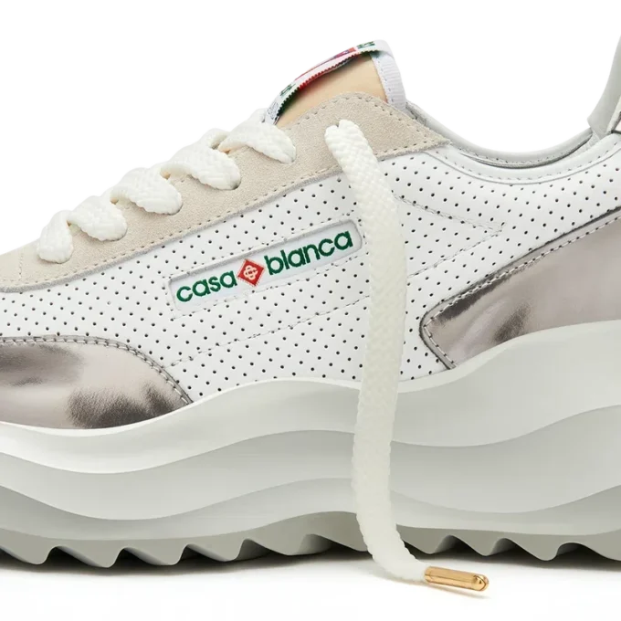 Dames Atlantis witte & chromen sneaker