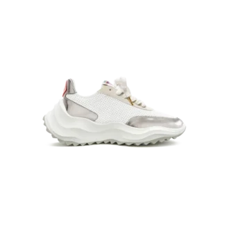 Dames Atlantis witte & chromen sneaker Dames Atlantis witte & chromen sneaker