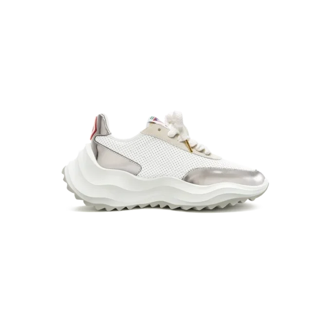 Dames Atlantis witte & chromen sneaker