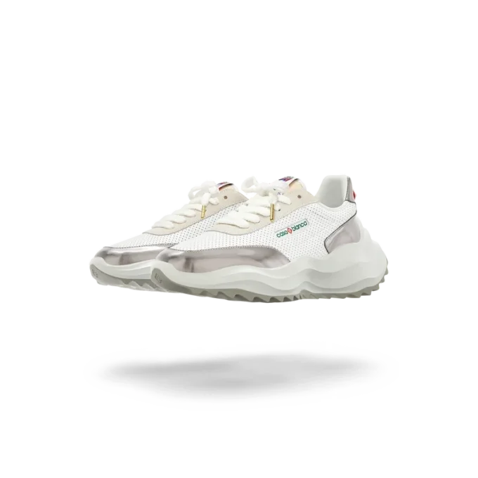 Dames Atlantis witte & chromen sneaker