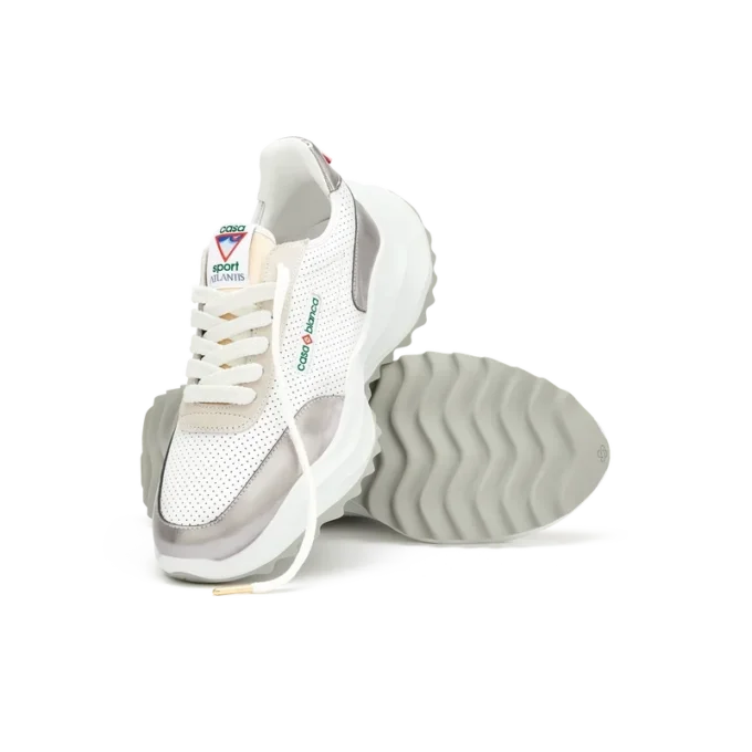 Dames Atlantis witte & chromen sneaker
