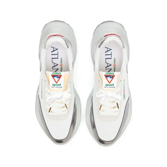 Dames Atlantis witte & chromen sneaker