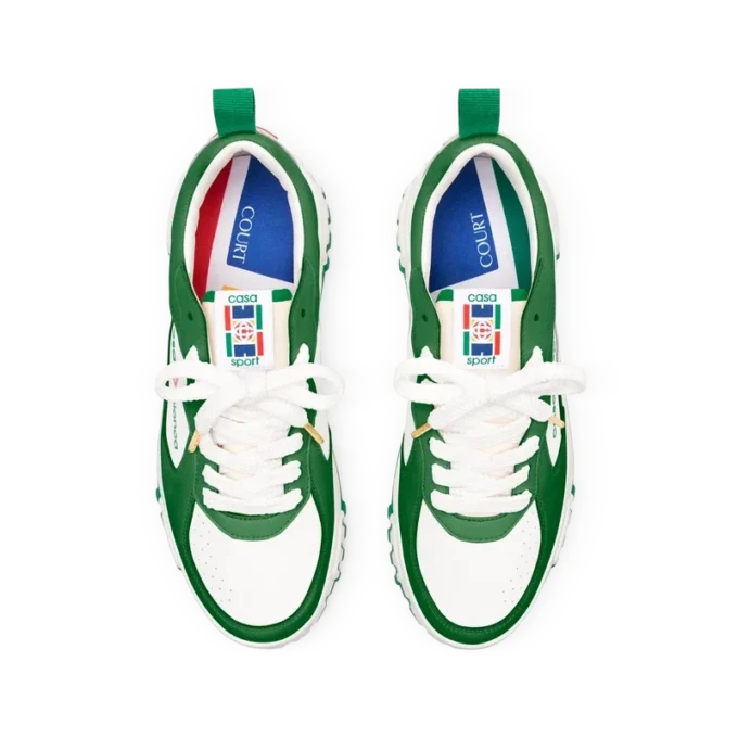 Dames Court groene & witte sneaker