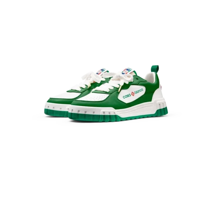 Dames Court groene & witte sneaker