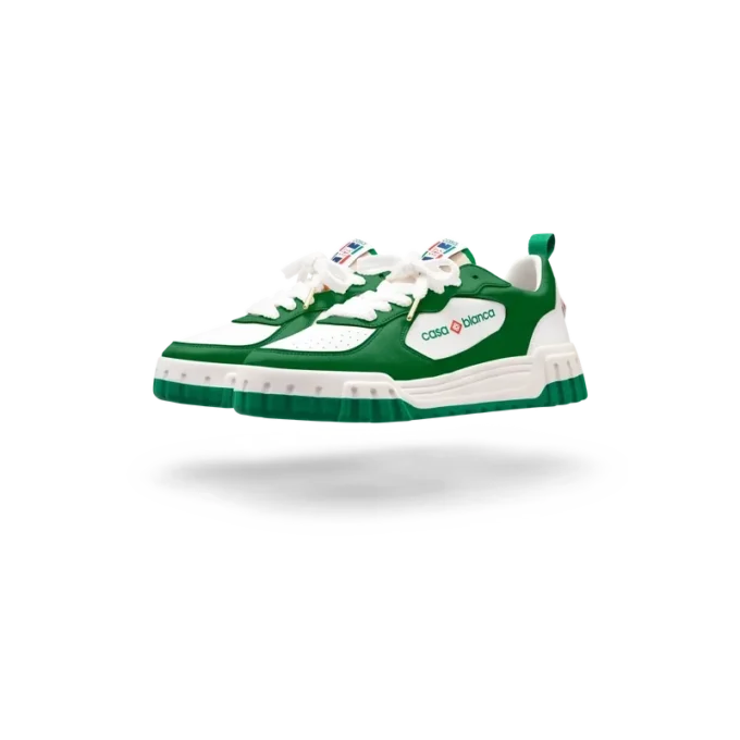 Dames Court groene & witte sneaker