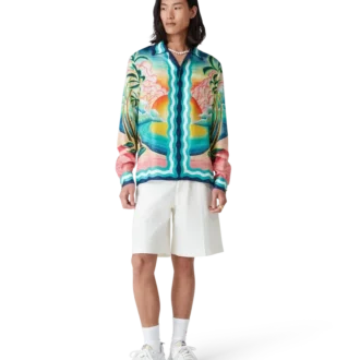 Danse De La Mer zijden overhemd met lange mouwen