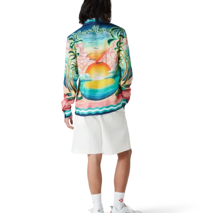 Danse De La Mer zijden overhemd met lange mouwen