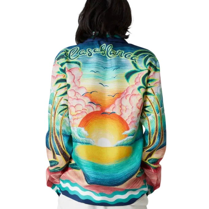 Danse De La Mer zijden overhemd met lange mouwen