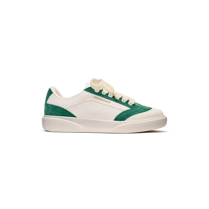 Del Mar witte en groene sneaker voor dames
