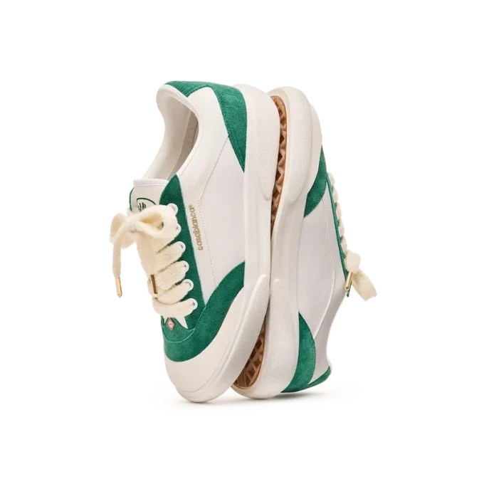Del Mar witte en groene sneaker voor dames