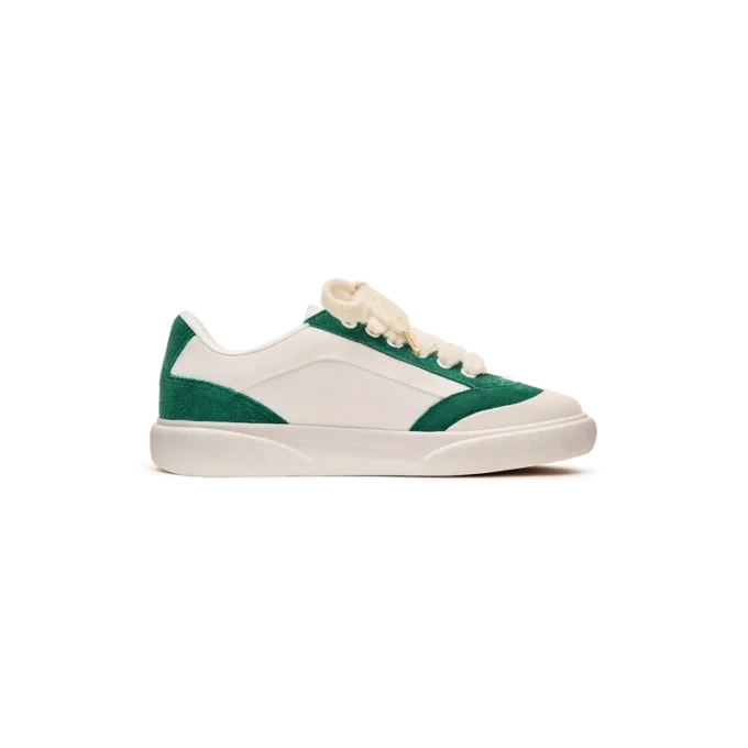 Del Mar witte en groene sneaker voor dames