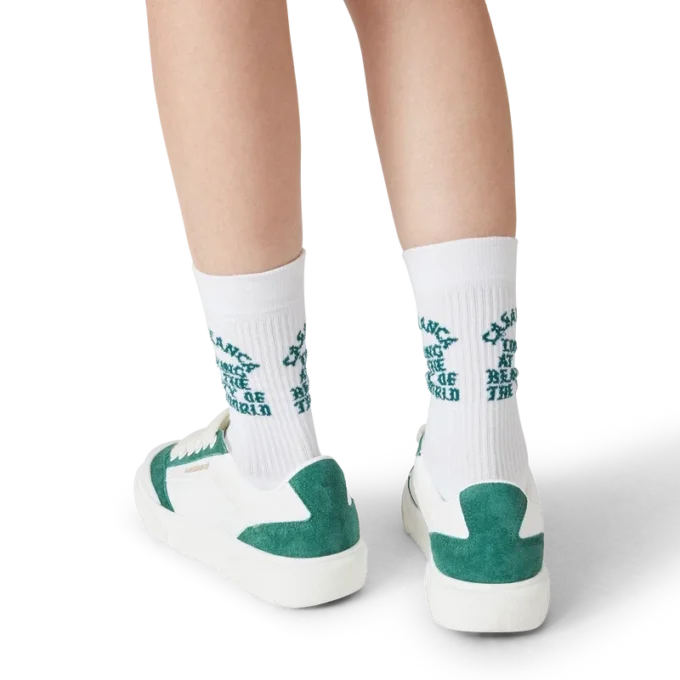 Del Mar witte en groene sneaker voor dames