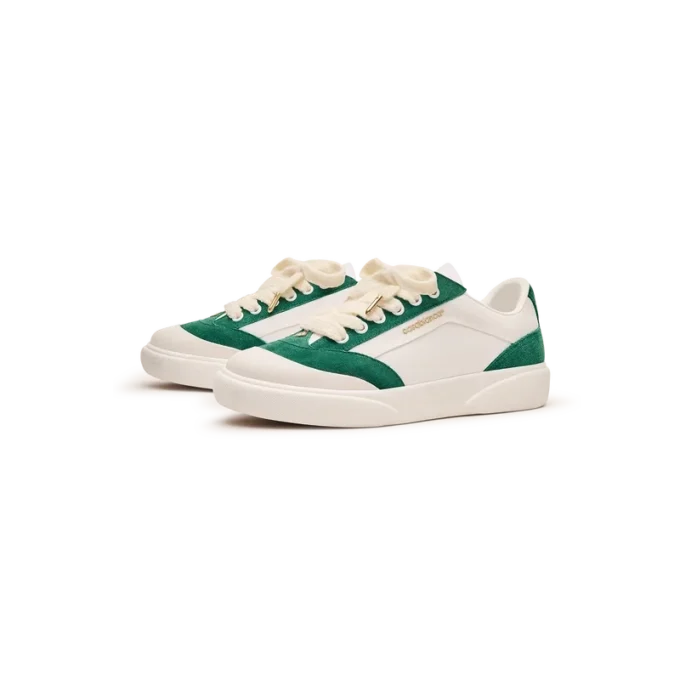 Del Mar witte en groene sneaker voor dames