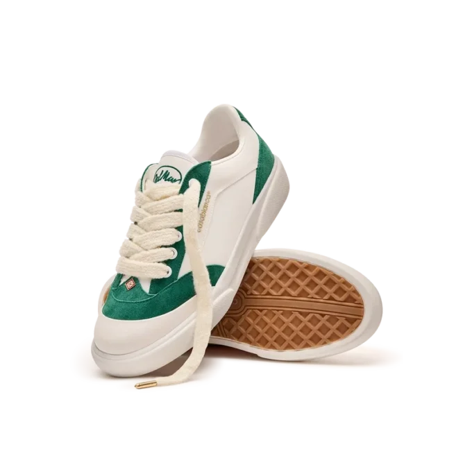 Del Mar witte en groene sneaker voor dames