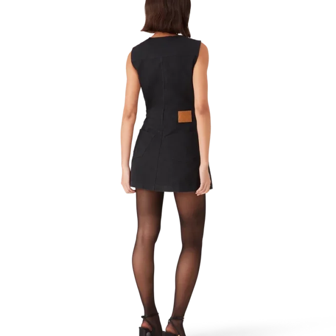 Denim Monogram-jurk met rits Denim Monogram-jurk met rits