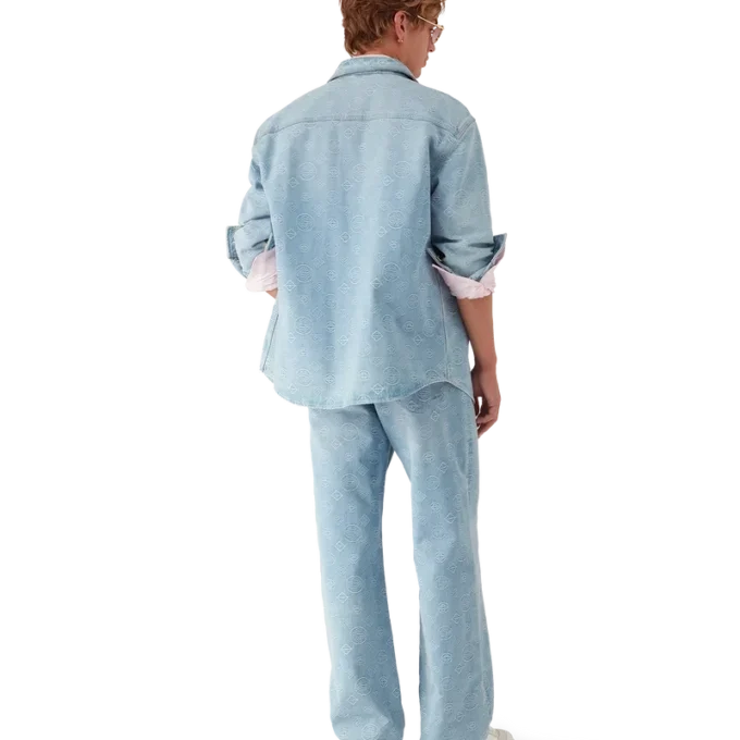 Denim monogram overhemd Denim monogram overhemd