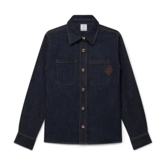 Denim overhemd met geborduurd logo