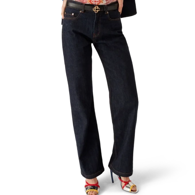 Denim overhemd met geborduurd logo