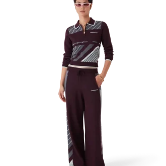 Diagonal Tennis Merino poloshirt met lange mouwen