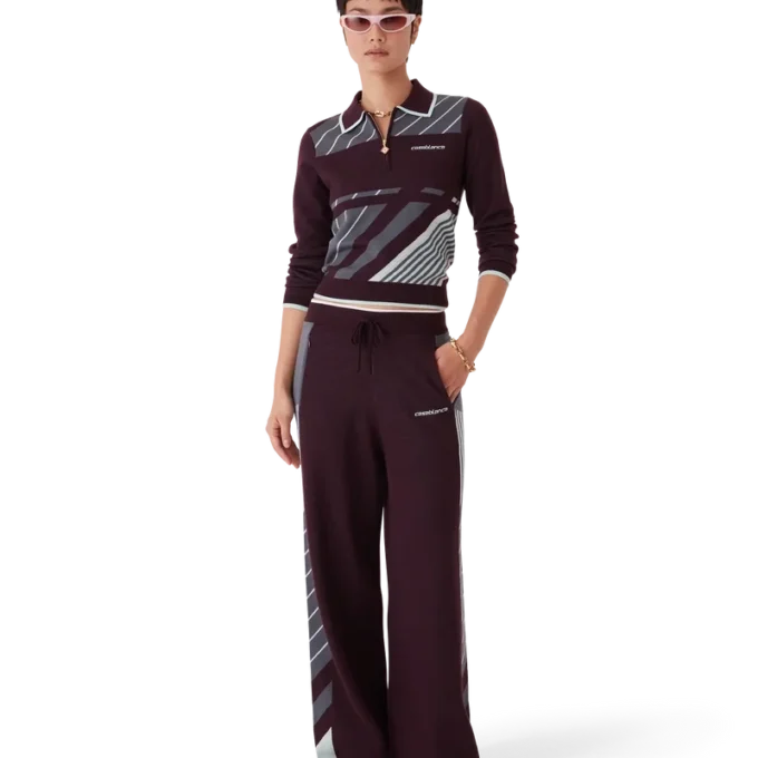 Diagonal Tennis Merino poloshirt met lange mouwen