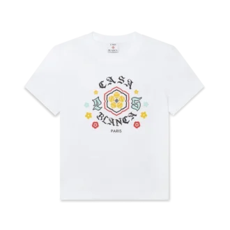 Emblem getailleerd T-shirt met korte mouwen