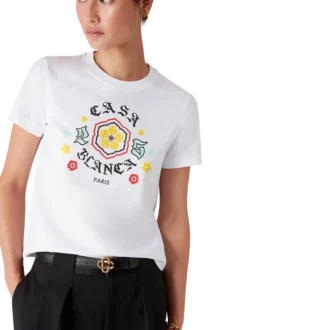 Emblem getailleerd T-shirt met korte mouwen