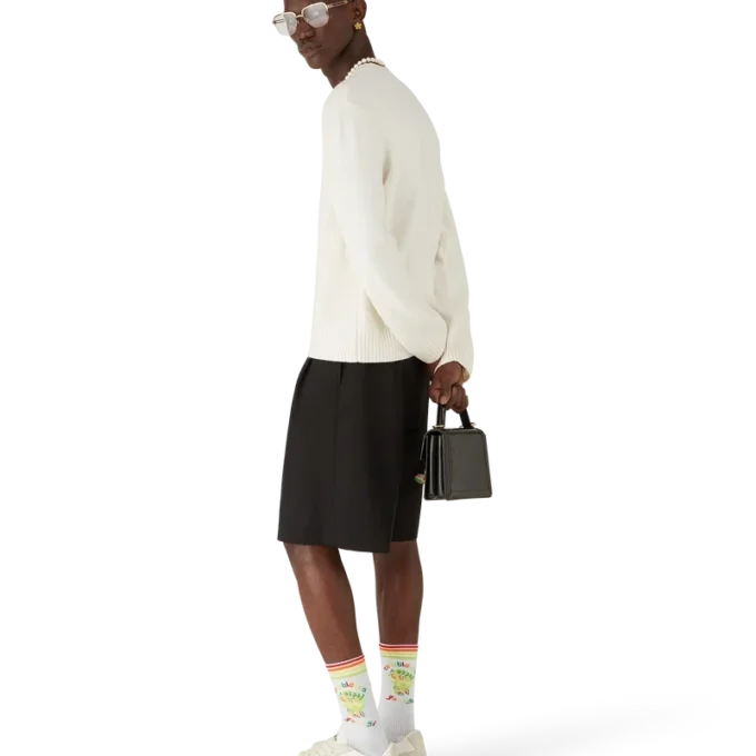 Emblem Merino gebreide trui met ronde hals