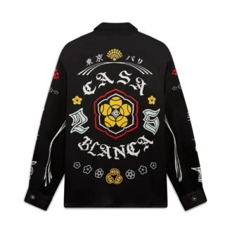 Emblem overhemd met lange mouwen van zijdesatijn