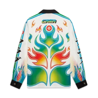 Flame Laurel zijden twill overhemd met lange mouwen