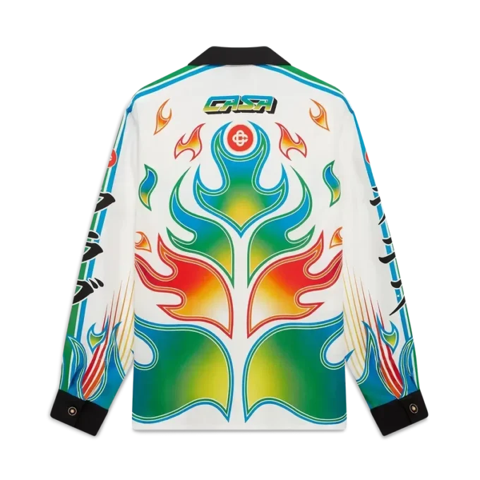 Flame Laurel zijden twill overhemd met lange mouwen