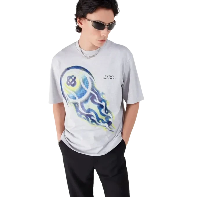 Flaming Tennis Ball Oversized Short Sleeve T-shirt