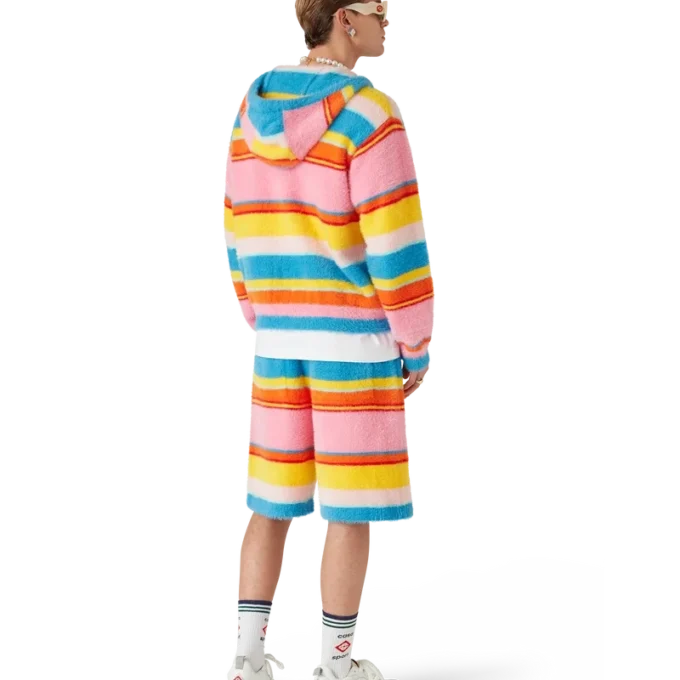 Fluffy gestreepte oversized Shorts