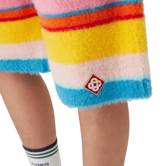 Fluffy gestreepte oversized Shorts