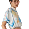 Fuji Dream kort mouwloos zijden cropped shirt met shorts