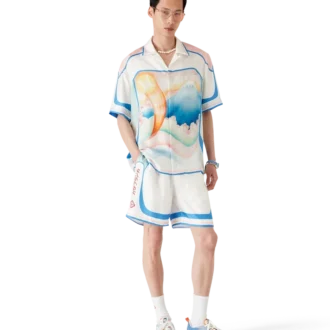 Fuji Dream zijden overhemd met korte mouwen