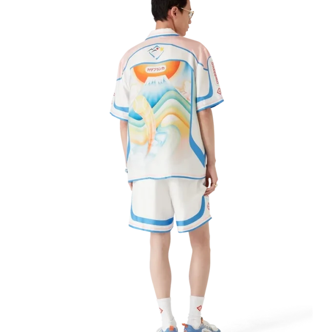 Fuji Dream zijden overhemd met korte mouwen