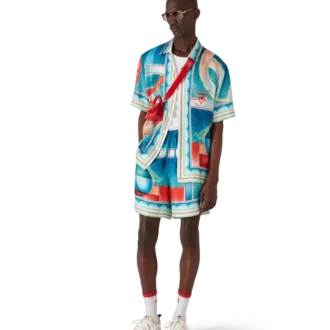 Galaxy Court zijden overhemd met korte mouwen