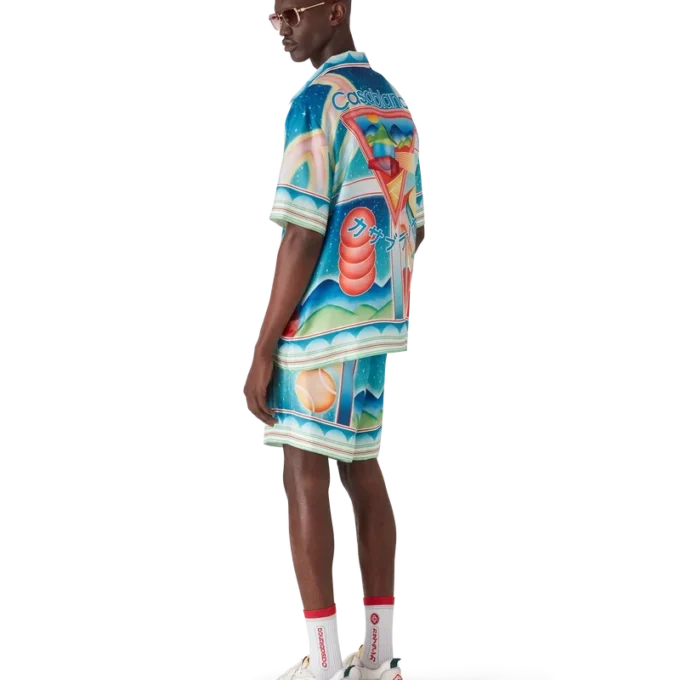 Galaxy Court zijden overhemd met korte mouwen