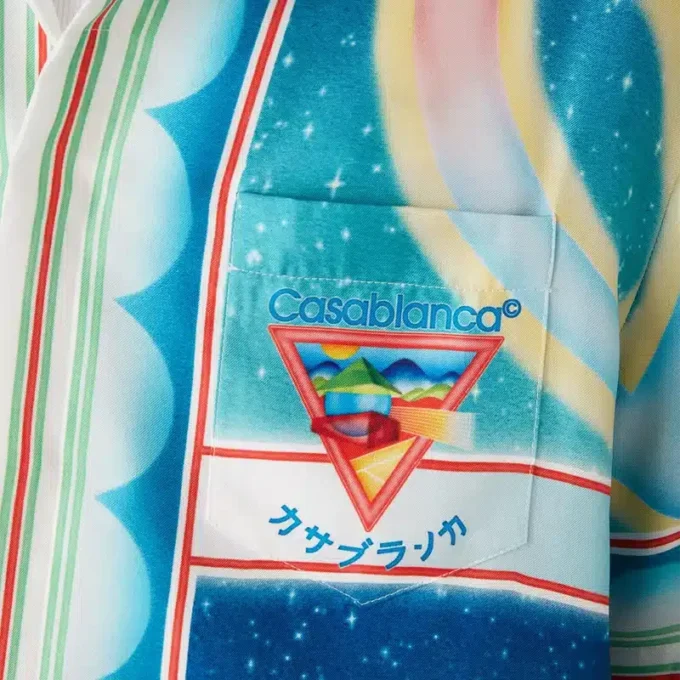 Galaxy Court zijden overhemd met korte mouwen