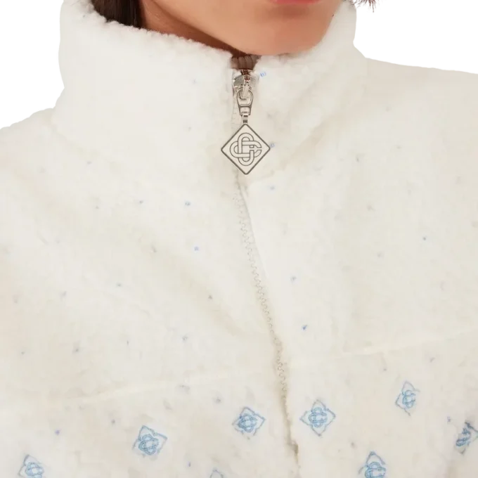 Geborduurd fleece jack met monogram in kleurverloop