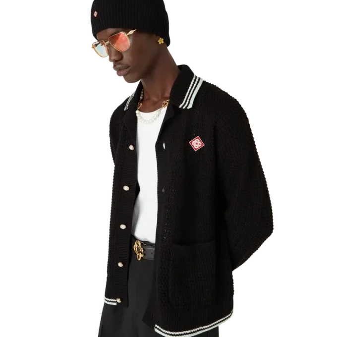 Geborduurd katoen overhemd met lange mouwen