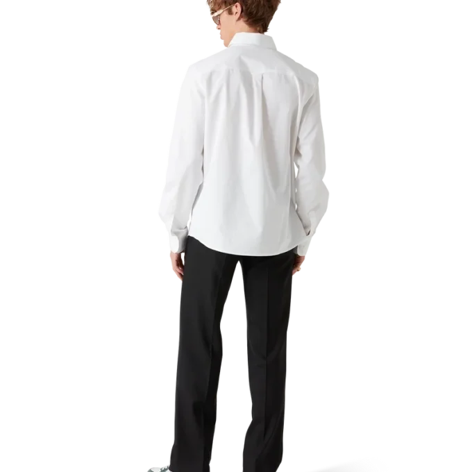 Geborduurd oranje Oxford-overhemd