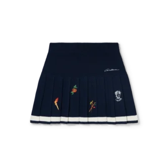 Geborduurde motief wollen kasjmier plooirok