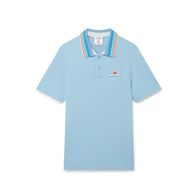 Gebreid piqué shortshirt met korte mouwen