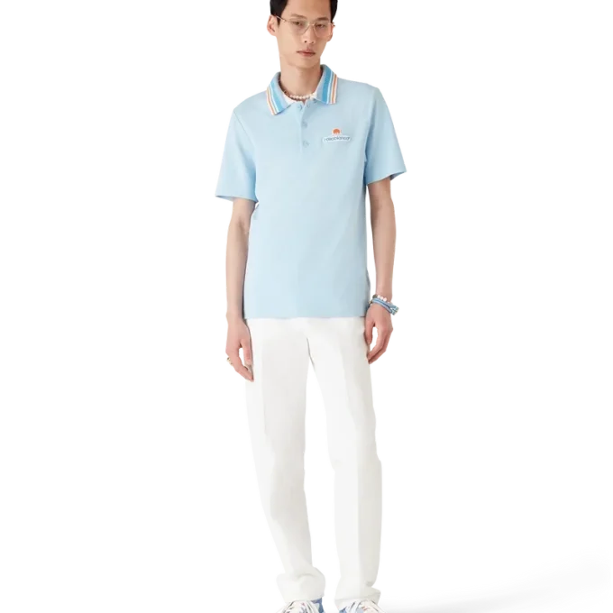 Gebreid piqué shortshirt met korte mouwen