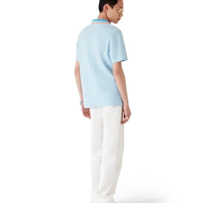 Gebreid piqué shortshirt met korte mouwen